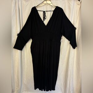 NWTG/Old Navy, black jersey jumpsuit/2x petite/ side pockets/defined waist